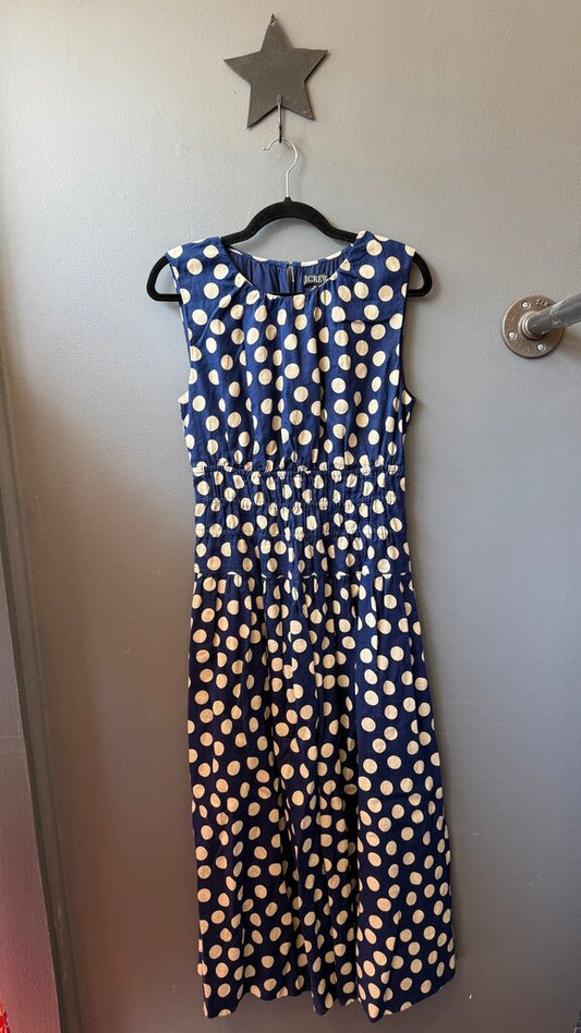Linen Polka Dot Midi Dress