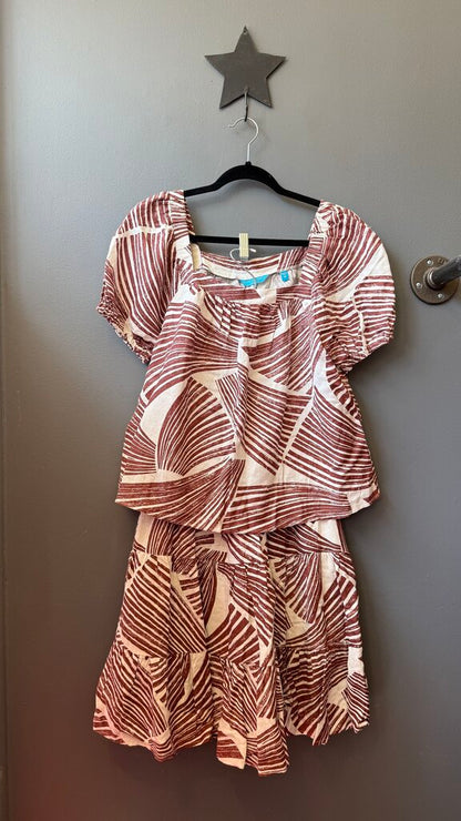 Stripe Print Top + Skirt