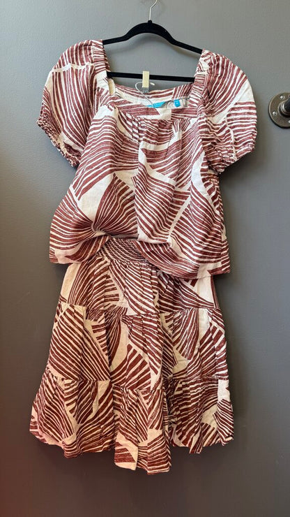 Stripe Print Top + Skirt