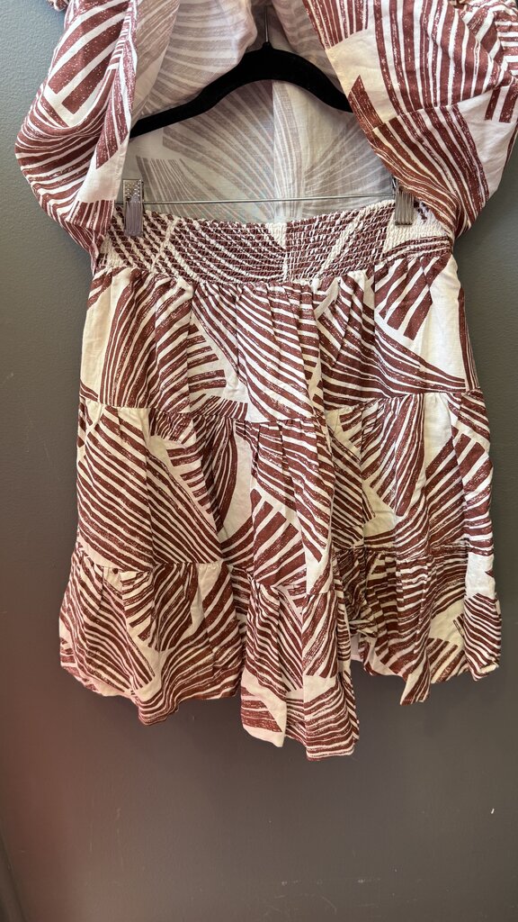 Stripe Print Top + Skirt