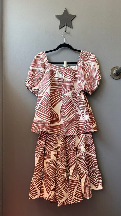 Stripe Print Top + Skirt