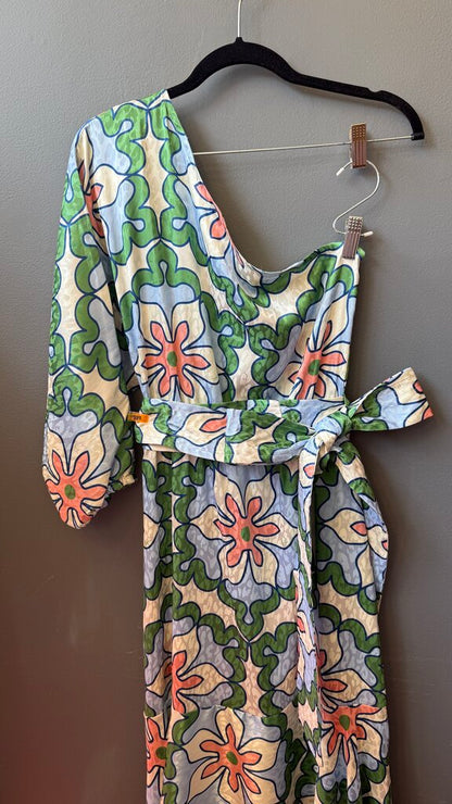 Floral One Shoulder Maxi Gown Dress