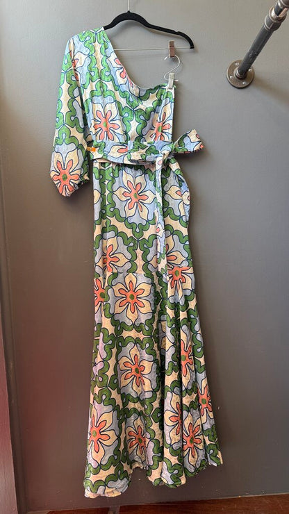 Floral One Shoulder Maxi Gown Dress