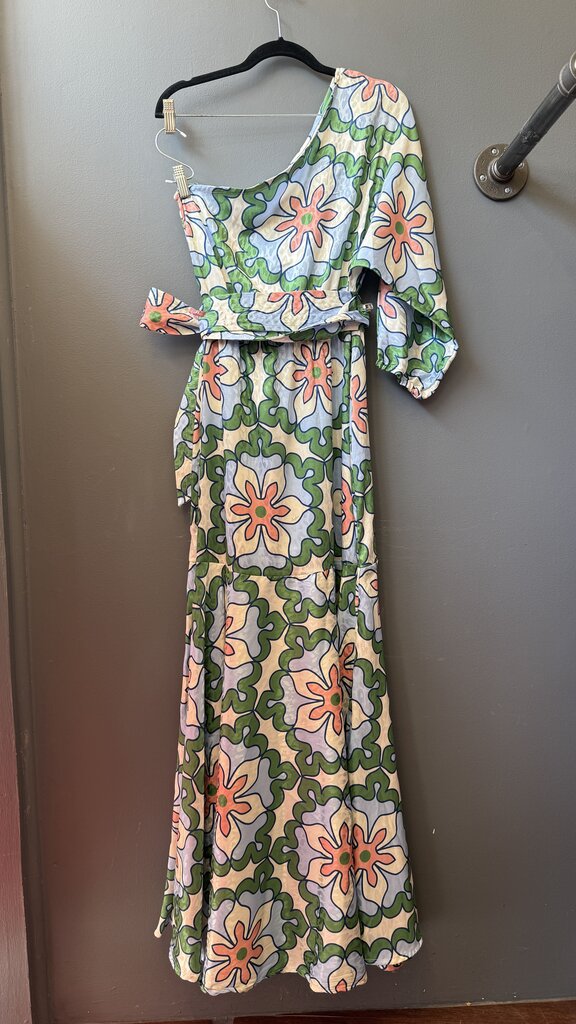 Floral One Shoulder Maxi Gown Dress