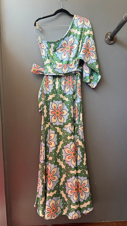 Floral One Shoulder Maxi Gown Dress