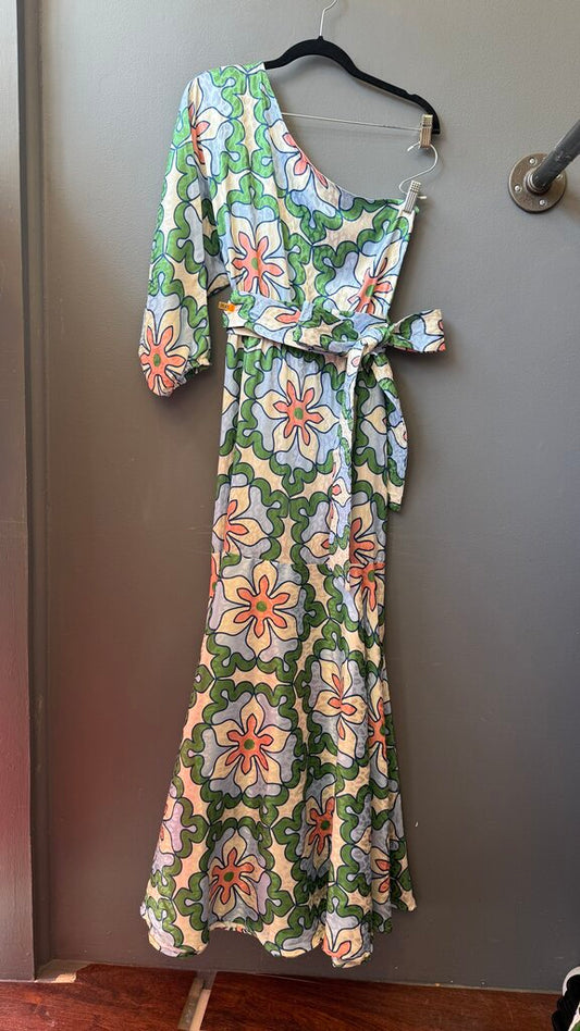 Floral One Shoulder Maxi Gown Dress