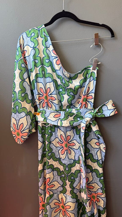 Floral One Shoulder Maxi Gown Dress