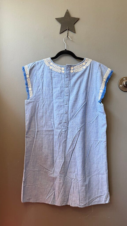 Embroidered Fringe Shift Dress
