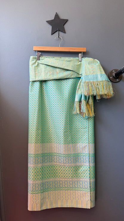 Thai Silk Blend Maxi Skirt