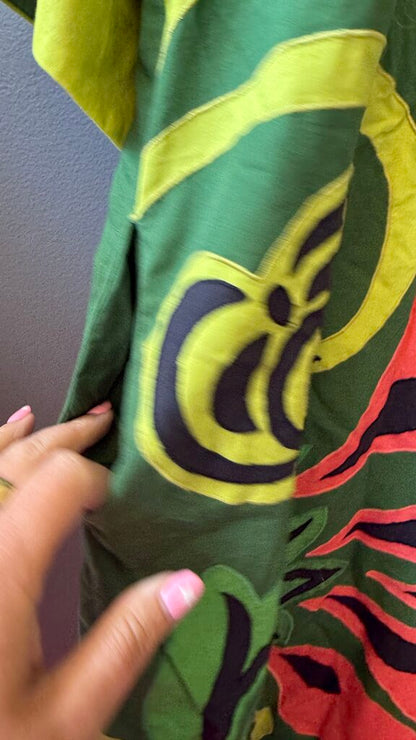Applique Midi Caftan Dress