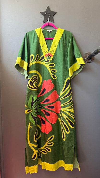 Applique Midi Caftan Dress