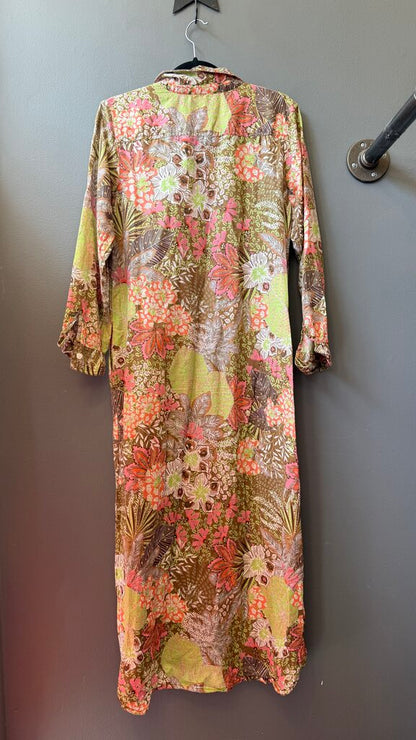 Floral Tissue Midi Popover Dress