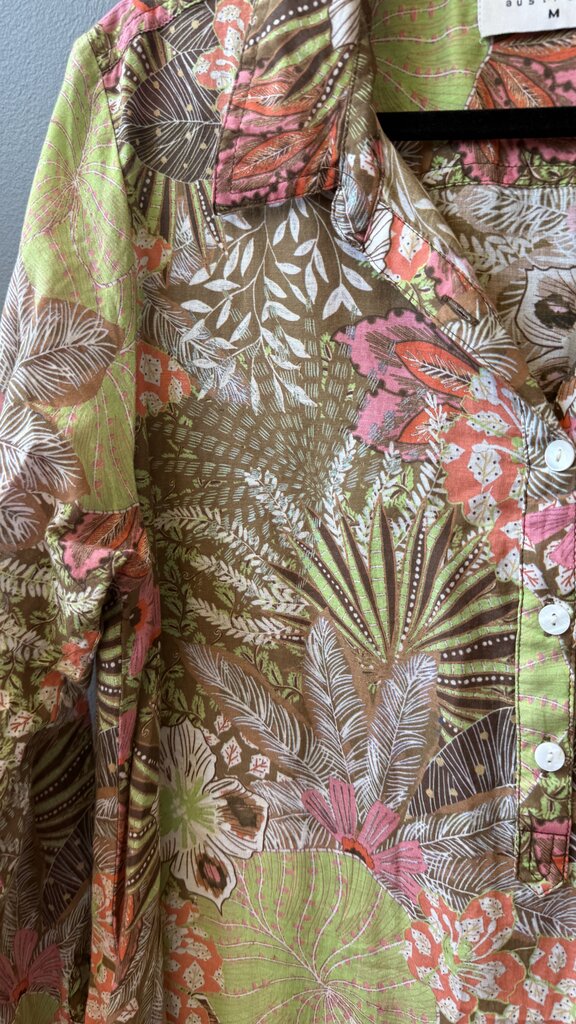 Floral Tissue Midi Popover Dress