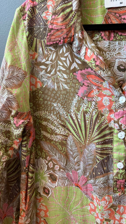 Floral Tissue Midi Popover Dress