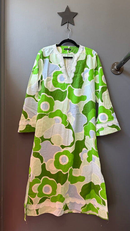Vneck Midi Caftan Dress