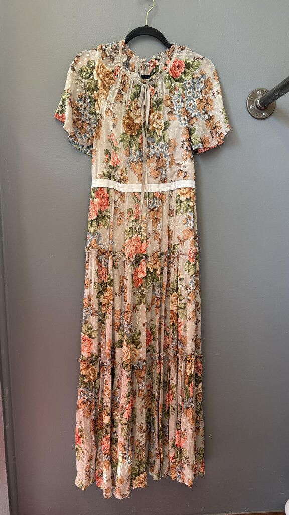 Floral Chiffon Maxi Gown Dress