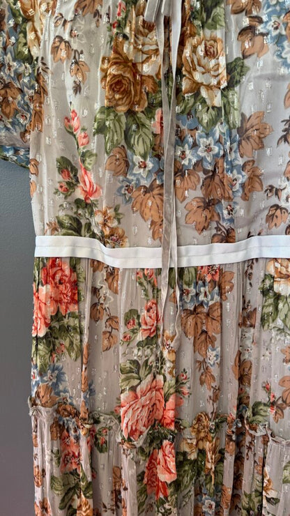 Floral Chiffon Maxi Gown Dress