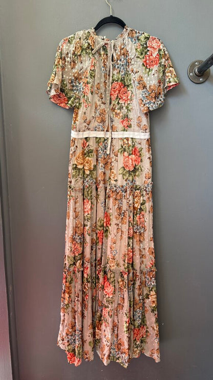 Floral Chiffon Maxi Gown Dress