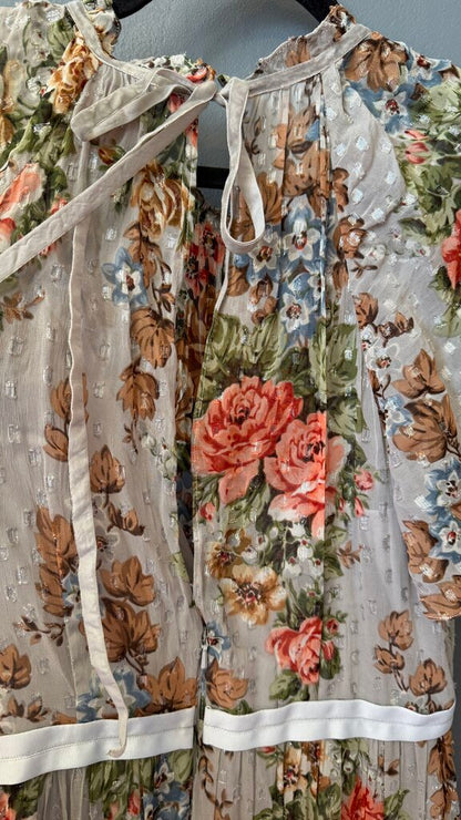 Floral Chiffon Maxi Gown Dress