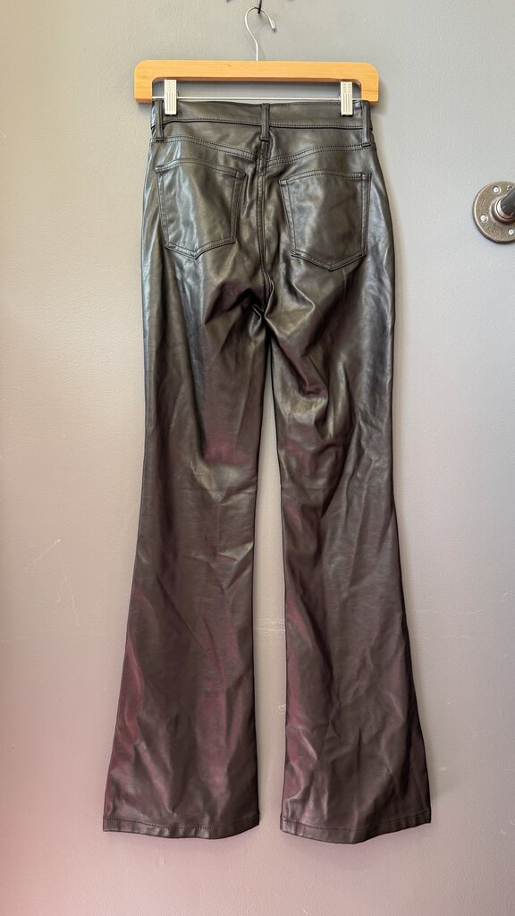 70s Flare High Rise Faux Leather Pants