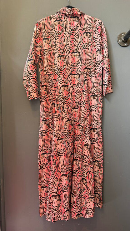 Print Cotton Aline Midi Shirtdress