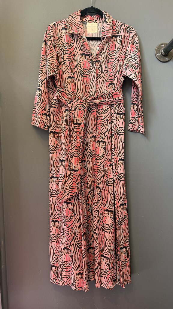 Print Cotton Aline Midi Shirtdress