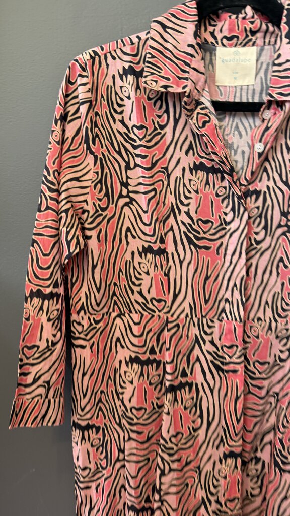 Print Cotton Aline Midi Shirtdress