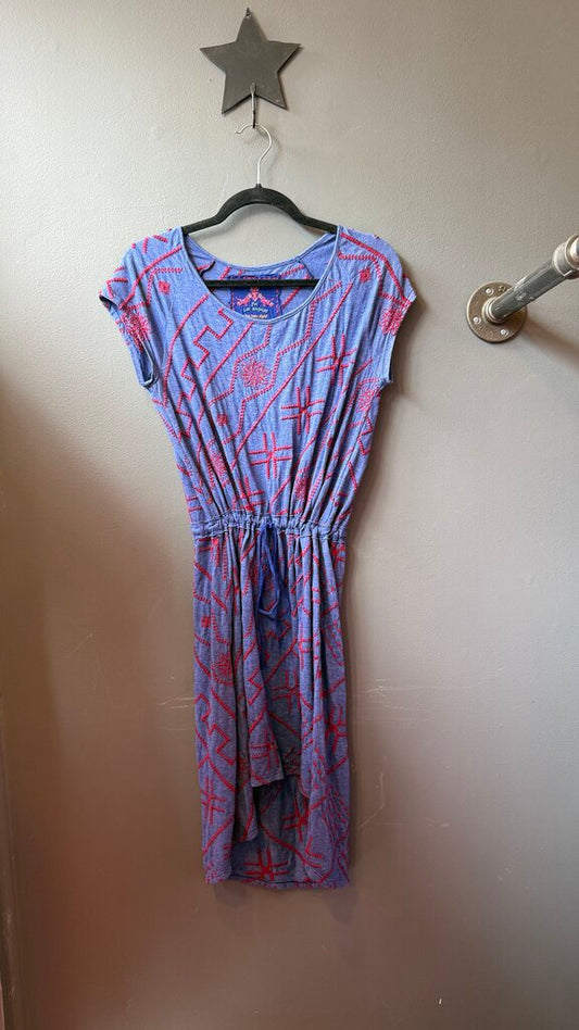 Embroidered Drawstring TShirt Dress