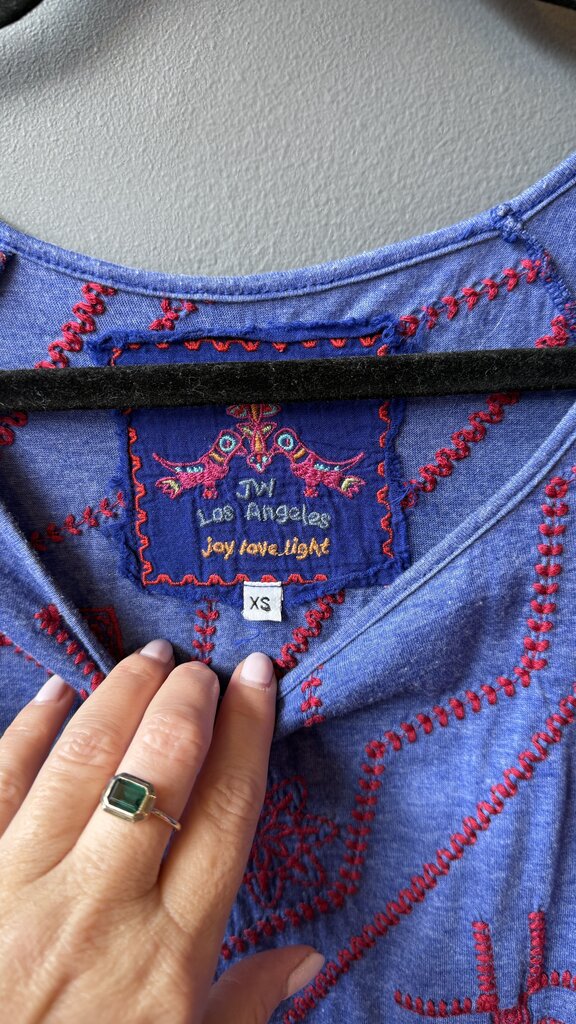 Embroidered Drawstring TShirt Dress