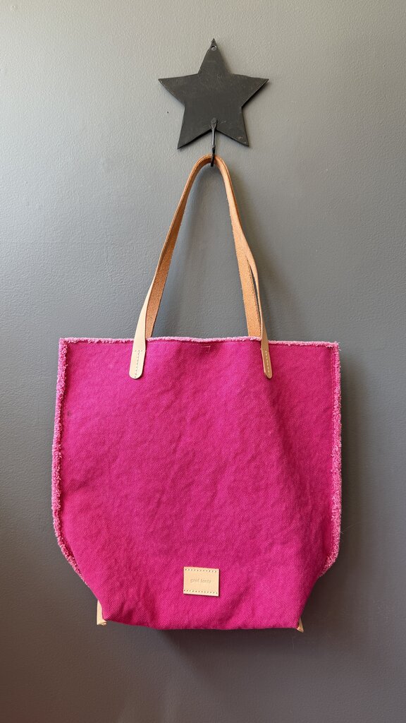 Raw Edge Canvas North South Tote Bag