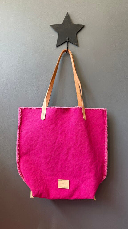Raw Edge Canvas North South Tote Bag