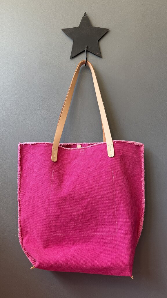 Raw Edge Canvas North South Tote Bag