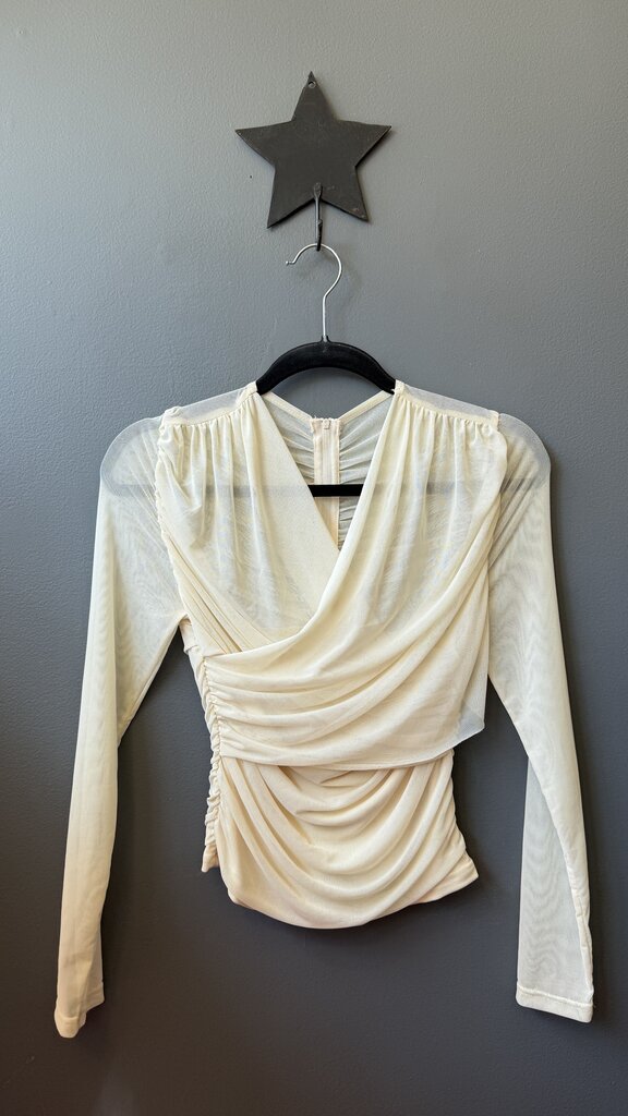 Mesh Wrap High Neck Top