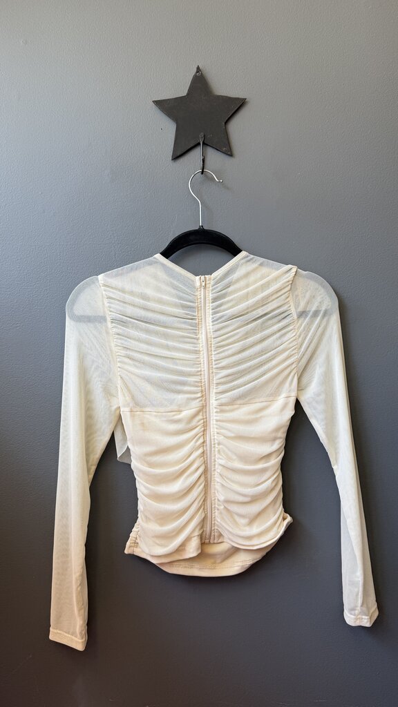 Mesh Wrap High Neck Top