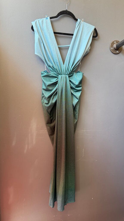 Glitter Low Back Ocean Mermaid Maxi Dress