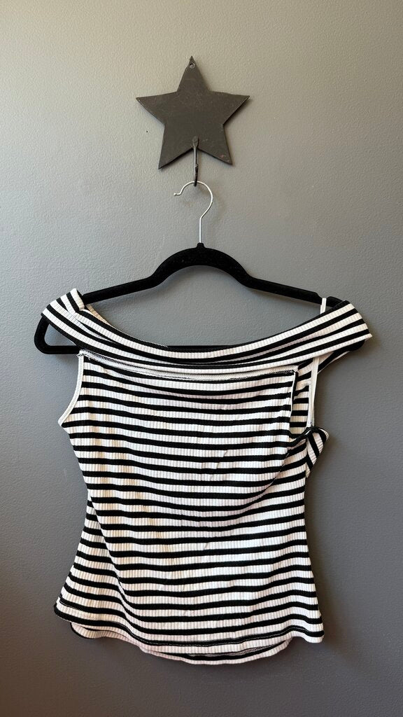 Stripe Off the Shoulder Tee