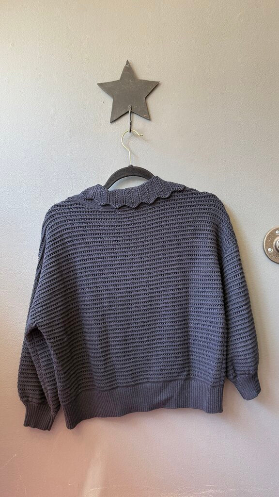 Cotton Blend Polo Sweater