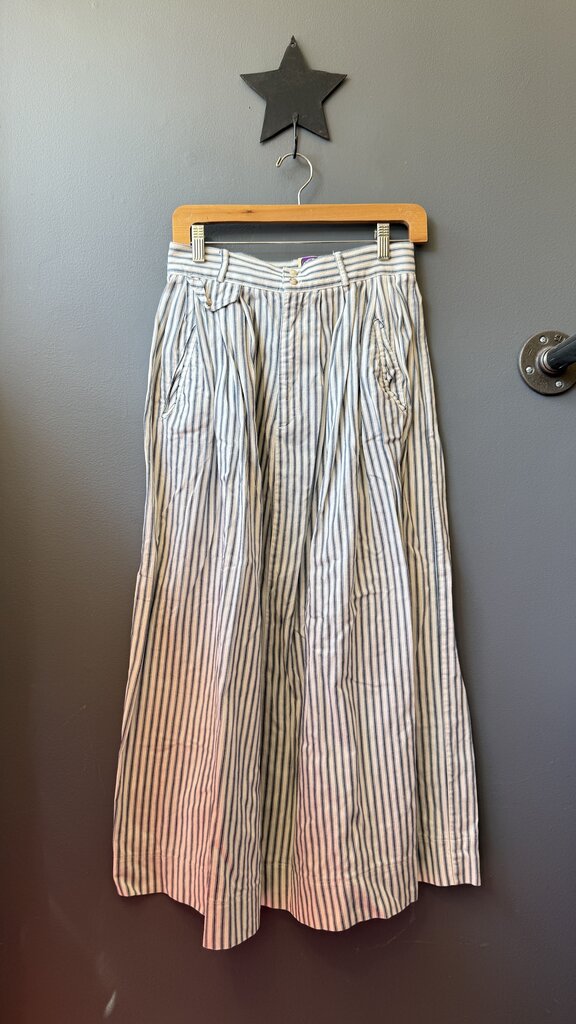 Vintage Ticking Stripe Midi Skirt
