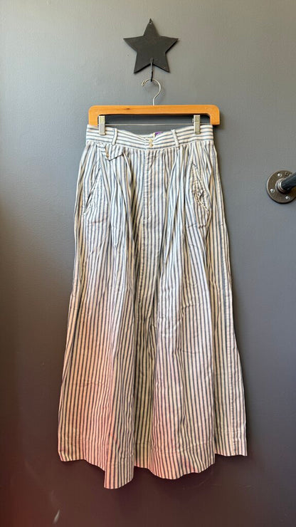 Vintage Ticking Stripe Midi Skirt