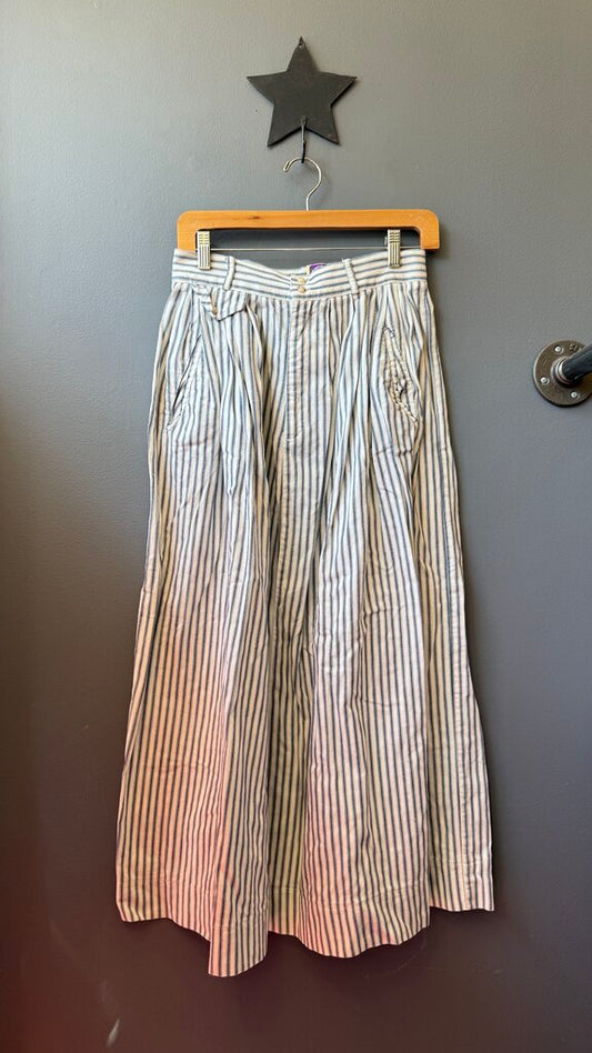 Vintage Ticking Stripe Midi Skirt