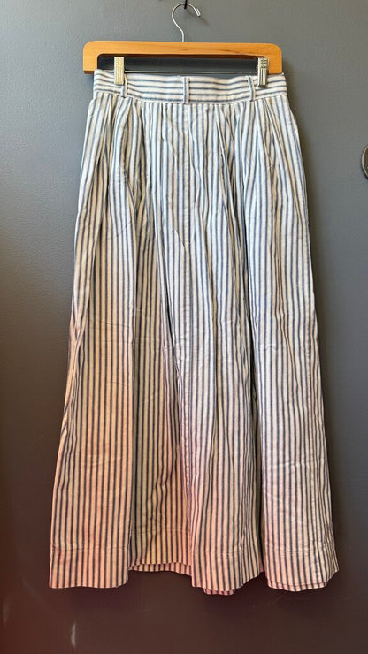 Vintage Ticking Stripe Midi Skirt