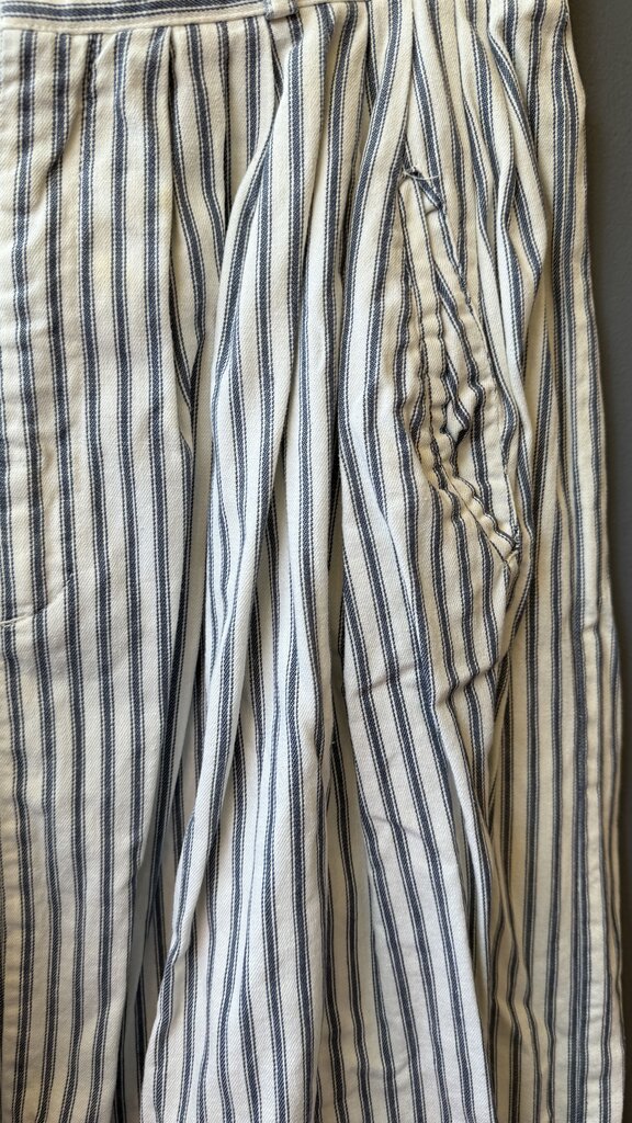 Vintage Ticking Stripe Midi Skirt