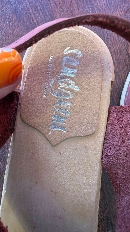 Wooden Leather Clog Sandals