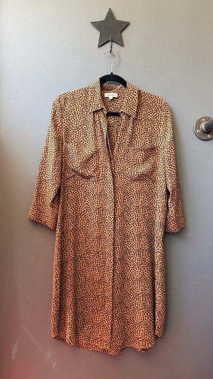 Silk Leopard Shirtdress