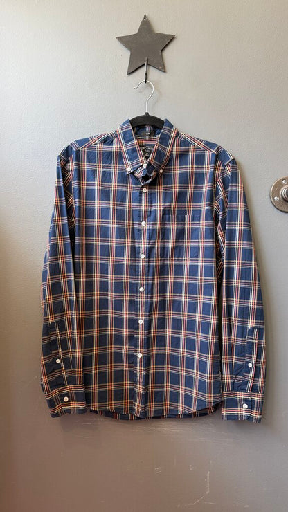 Flex Slim Fit Plaid Button Up Shirt