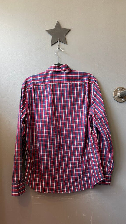 Slim Untucked Performance Plaid Button Up Shirt