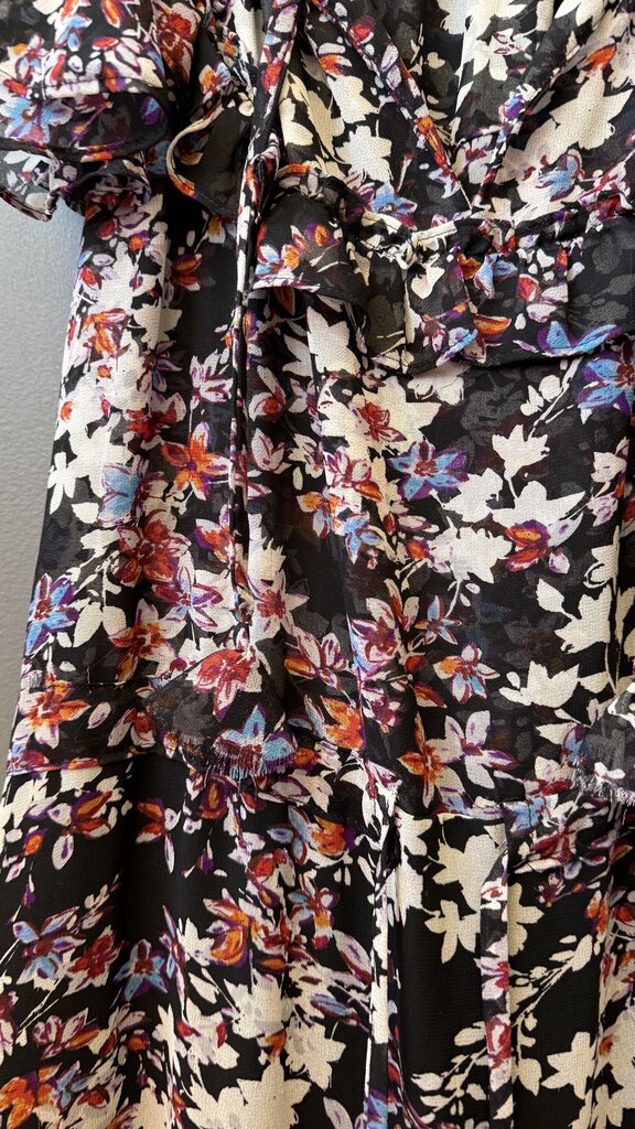 Floral Drawstring Waist Midi Dress