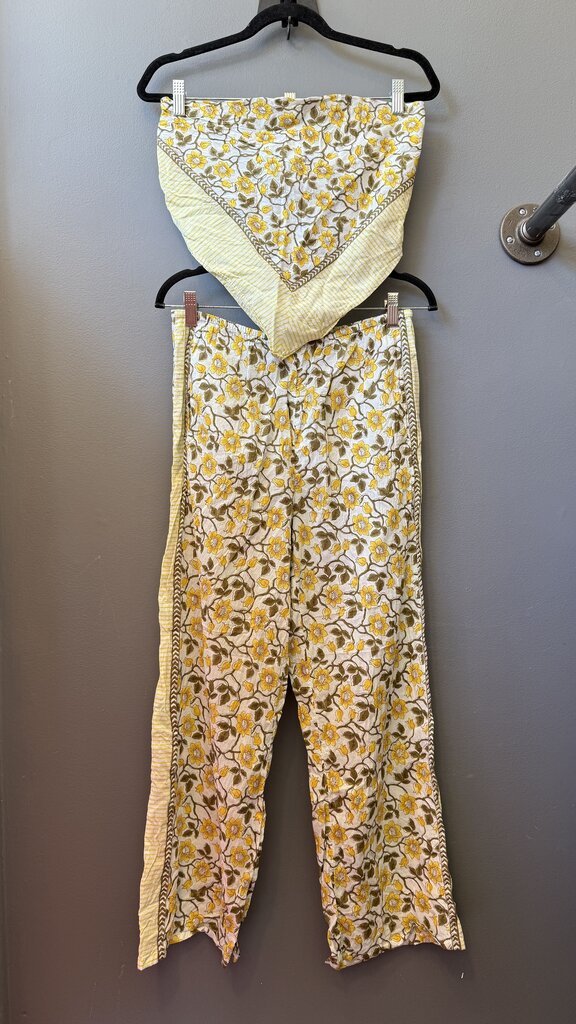 Block Print Scarf Top + Pants Set