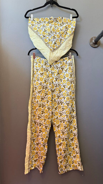 Block Print Scarf Top + Pants Set