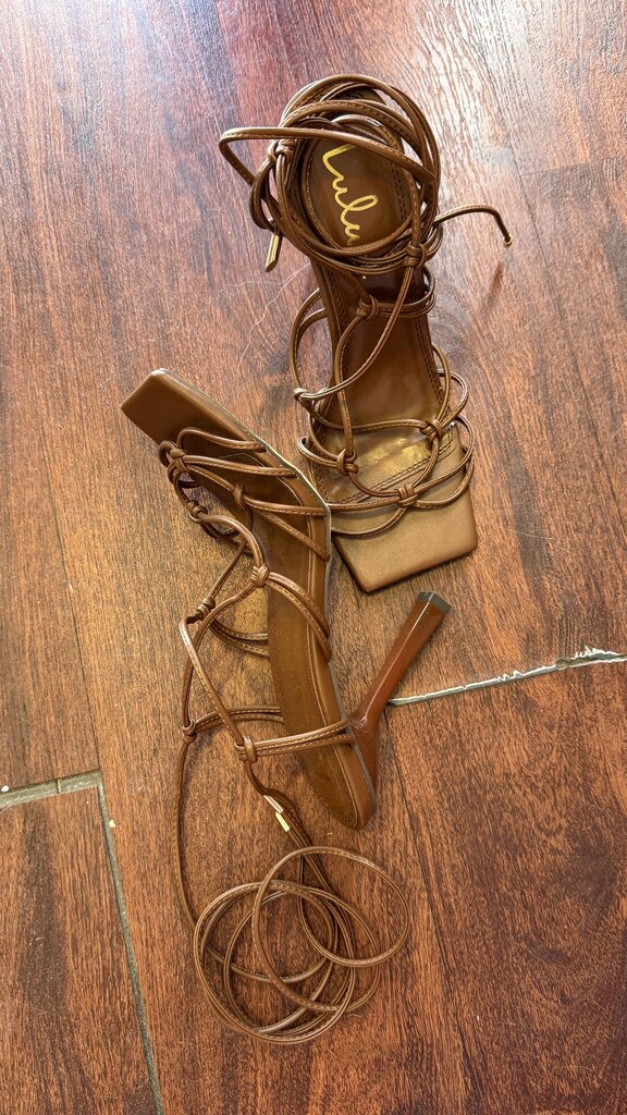 Knot Wrap Tie Heeled Sandals